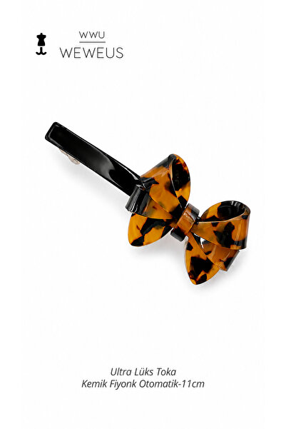 Weweus Cataramă automată cu arc, din os, premium, leopard închis la culoare