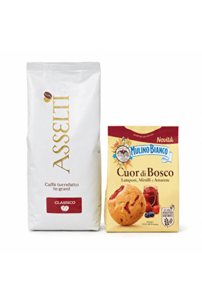 Asselti ®   Set Italian: Cafea boabe Classico 1000g + Biscuiți Mulino Bianco ...