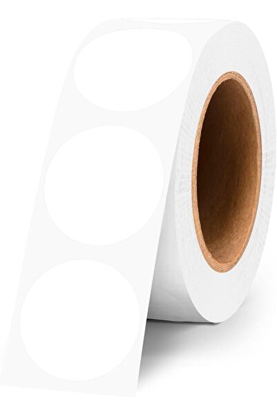 Wownect 500 قطعة ملصقات دائرية بيضاء بقطر 1 بوصة، ملصقات حرارية للترميز اللون...