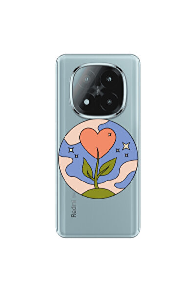 Other Xiaomi Redmi Note 14 Pro + 5g Hearted Flower Transparent Silicone TPU Θήκη