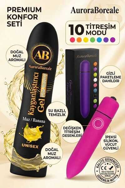 AuroraBoreale Premium 125 ML Muzlu Kayganlaştırıcı 10 Titreşim Modlu Aksesuar...