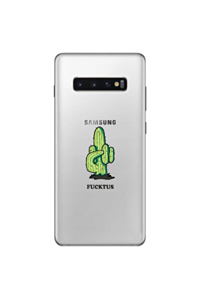 Other Samsung S10 Plus Green Cactus Transparent Silicone TPU Θήκη
