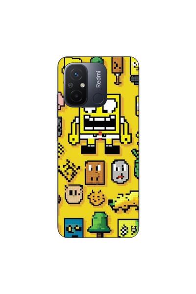 OEM Husa compatibila cu Xiaomi Redmi 12C Silicon Gel Tpu Model Pixel Art Spon...