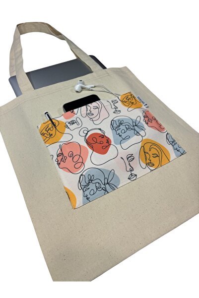 Smyrna Tote Bag with Pockets, Casual Tote Bag, Beach Bag, 100% Cotton Thick R...
