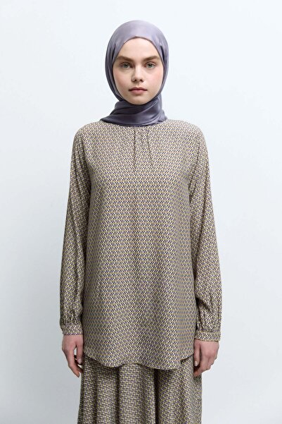 Tuğba Desenli Bluz - Olive