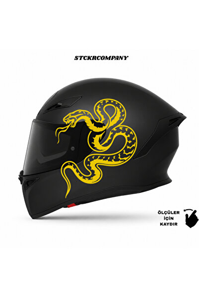 STCKRCO Yılan Kask Sticker – Motor Kaskı İçin Premium Snake Yılan Sticker