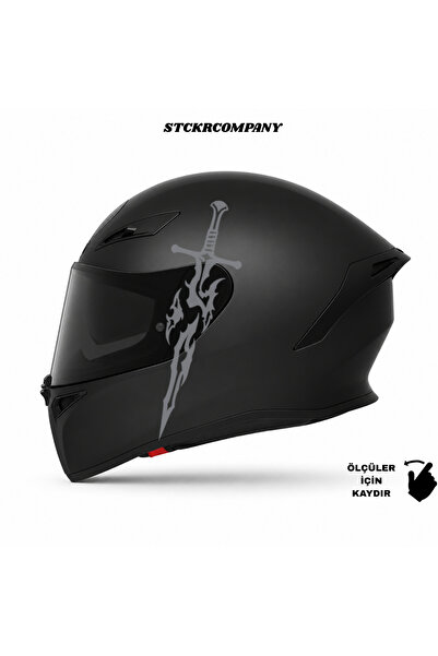 STCKRCO Kılıç Kask Sticker – Motor Kaskı İçin Premium Kılıç Sticker