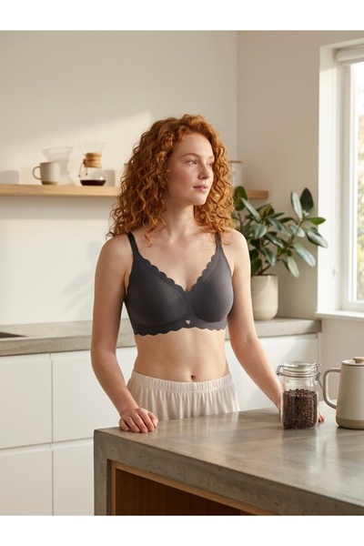Lavint Homewear Μαύρο σουτιέν χωρίς ραφές και χωρίς μπανέλες, κομμένο με λέιζερ