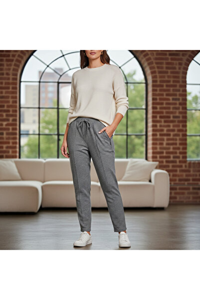 Generic Gina Collection Women's Grey Pinstripe Trousers - Size 44