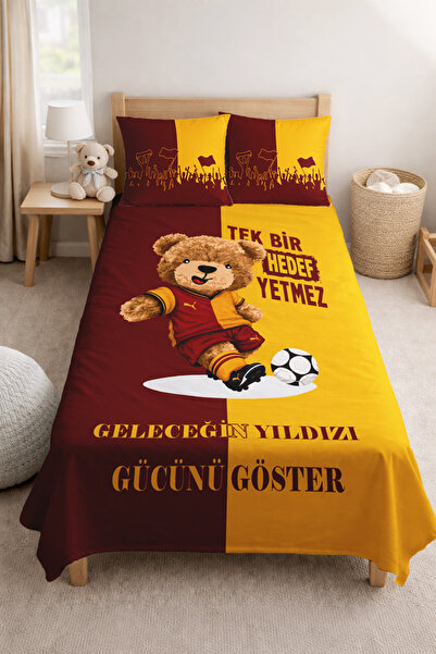Neva Dekor Futbol Temalı Çocuk Yatak Örtüsü Takımı–Ayıcık Desenli Tek Kişilik...