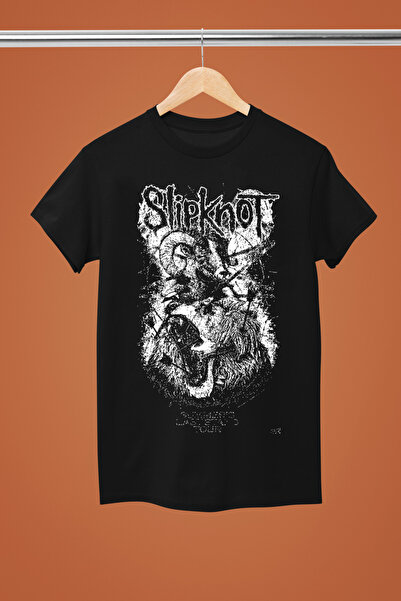 MAGORS تيشيرت روك من القطن بأكمام قصيرة وطبعة SLIPKNOT