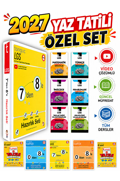 Tonguç Yayınları Lgs 8.Sınıf 7 den 8 e Hazırlık Seti 1 ve 2. Dönem Yazılı Den...