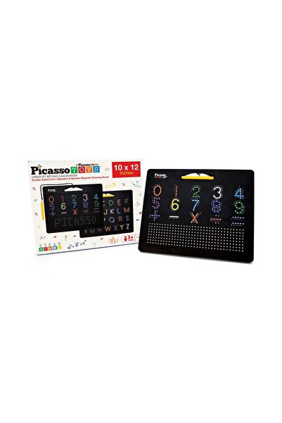 PicassoTiles لوحة رسم مغناطيسية مزدوجة الجوانب من بيكاسو مع حروف وأرقام (10×1...