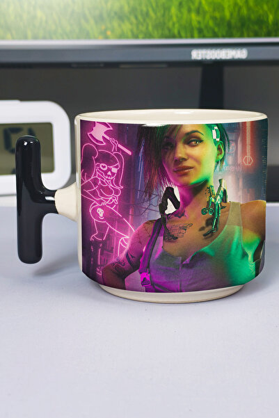 ZipZap Cyberpunk 2077 Printed Ceramic Luxury Mug (1 Piece) T-Shaped Special B...