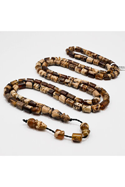 genernic Sumatran Amber Rosary 99 Beads, 63.5g, Barrel Cut Prayer Beads, 8.5-...