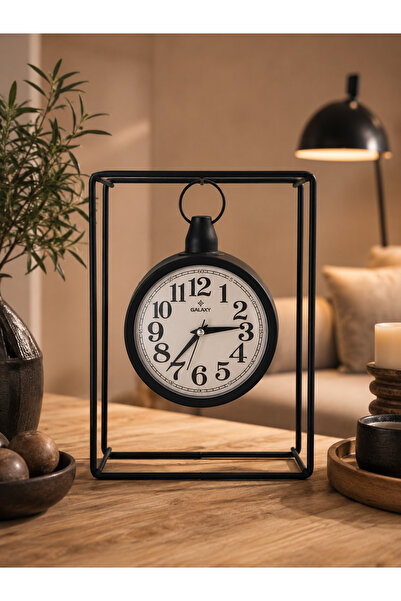 Firuze Hediyelik Modern Retro Masa Üstü Kafes Saat, Masa Üstü Saat