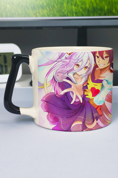 ZipZap كوب سيراميك فاخر مطبوع عليه رسومات أنمي No Game No Life (قطعة واحدة) ب...