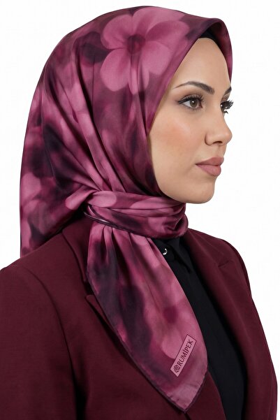 hadiora Women's Pink Floral Patterned Organic Cotton Soft Scarf