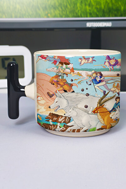 ZipZap Miyazaki Anime Printed Ceramic Luxury Mug (1 Piece) T-Shaped Special B...