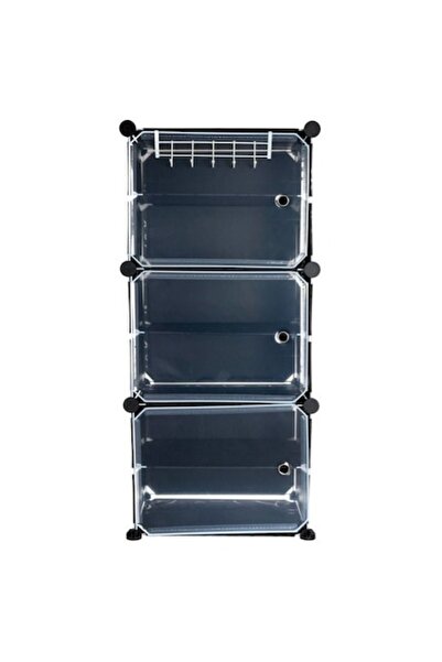 Ruhhy Modular shoe rack with 6 shelves, shoe organizer with transparent doors...