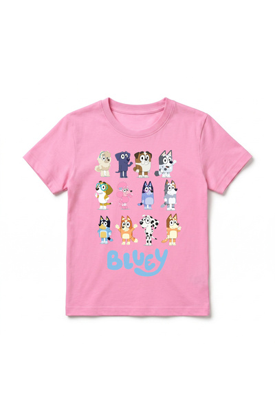 URBANTRENDSTORE Bluey Printed Premium Crew Neck Cotton Short Sleeve Kids and ...