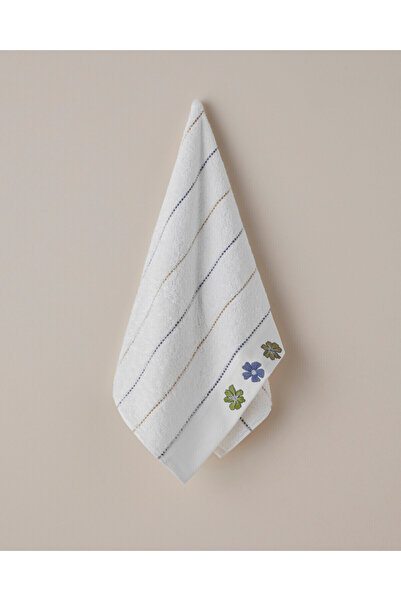 LC Waikiki Nevavm Floral Line Cotton Embroidered Face Towel 50X80 cm White