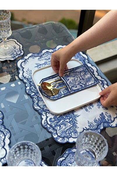 Rose Vintage Desen Runner ve Supla Seti 19 parça