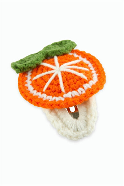 Eco Lounge Handmade Orange Embroidered Braided Snap Buckle