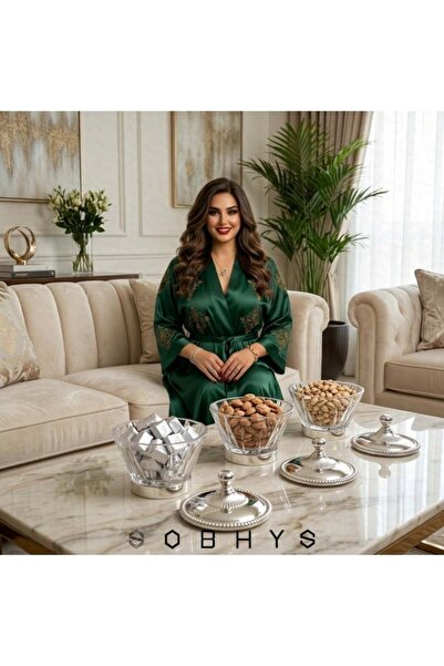 SOBHYS Luxury Crystal-Cut Acrylic Bowl – Silver-Tone Metal Lid & Base