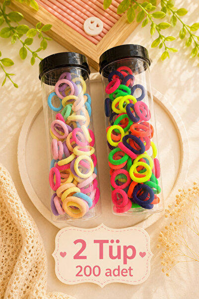 Nisankids 200-Piece Colorful Mini Hair Rubber Band Set – Seamless Soft Flexib...