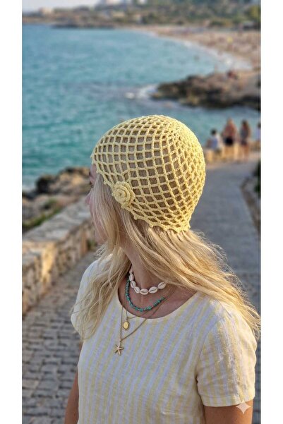 SOUL BY A&B Hand-Knitted Hair Accessory, Hair Net Beanie, Summer Elegance