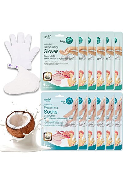 Epielle Intensive Hand and Foot Repair Mask, 12 Pieces for Dry Hands and Crac...