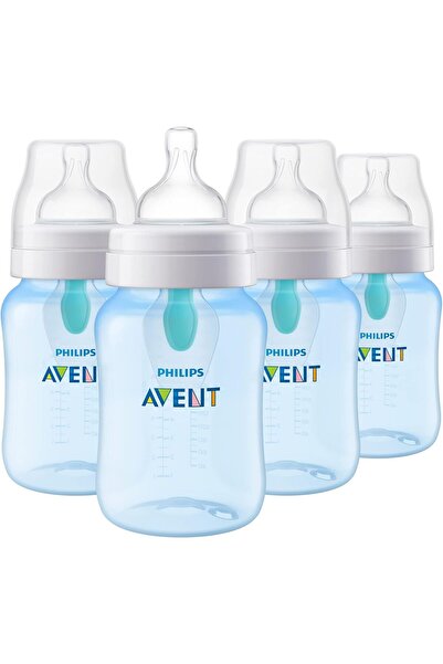 Philips Avent Anti-Colic Baby Bottle with Air-Free Vent, 4 Pieces, 9 oz Capac...