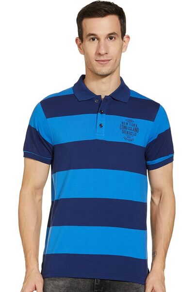 deniklo Men's Western Striped Regular Fit Polo T-Shirt