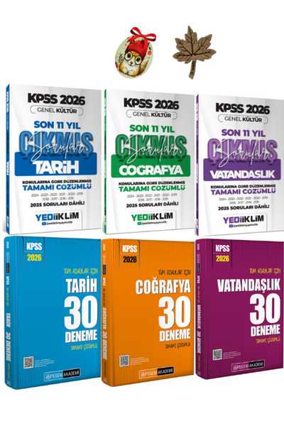 Yediiklim Yayınları Yediiklim 2026 KPSS Tarih Coğrafya Vatandaşlık Çıkmış Sor...