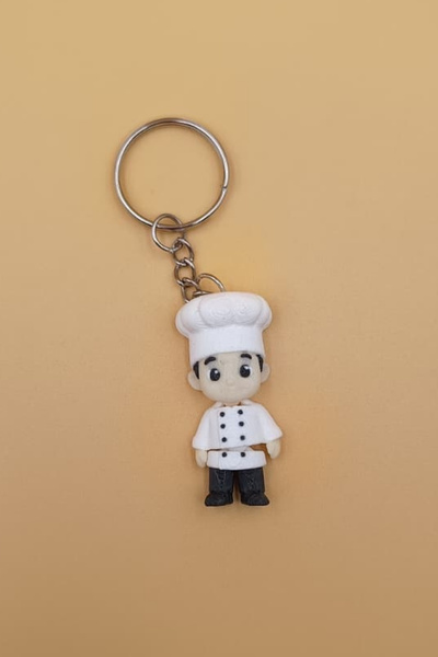 Rodopiva Chef Cook Figured Keychain - Movable Keychain Bag Ornament Charm