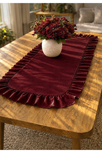ŞAH TEXTILE DESIGN Sık Fırfırlı keten runner 40x110