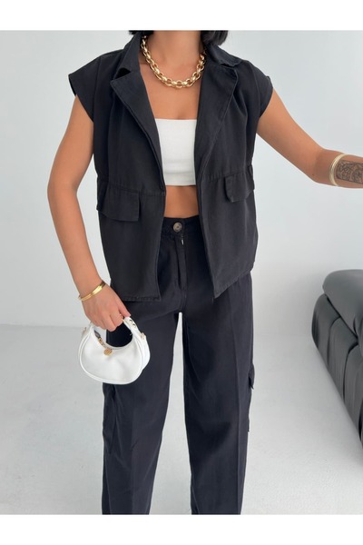 Lizay Dress Gabardin Keten Yelek