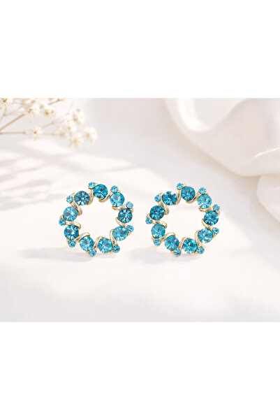 Amanda Circular Earrings with Embossed Diamonds - Shiny (Halka) Earring with ...