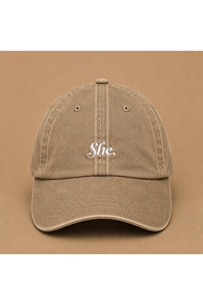 WeavedCo She. Embroidered Vintage Washed Cap Hat