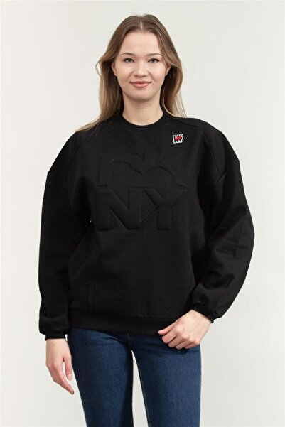 Dkny Kadın Bisiklet Yaka Sweatshirt Siyah