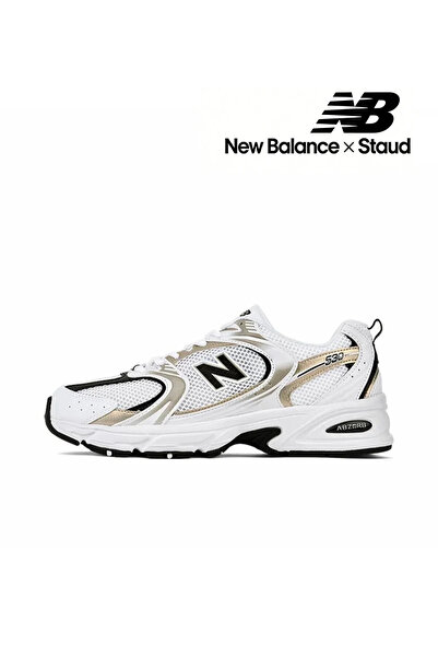 New Balance x Staud حذاء رياضي كاجوال 530 متعدد الألوان أبيض/ذهبي/أسود