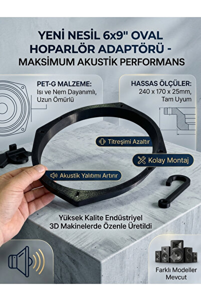 nilestrem 6x9 Oval Hoparlör Kasnak 25mm Yükseklik 240x170mm Midrange 6985 kay...