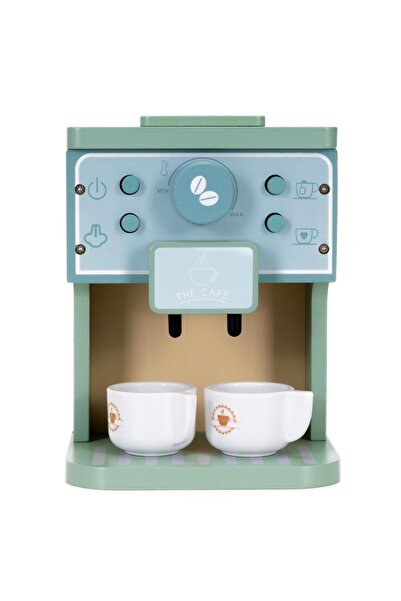 SERSIMO Aparat de cafea de jucărie din lemn pentru copii, 8 piese, 15x12x20 c...