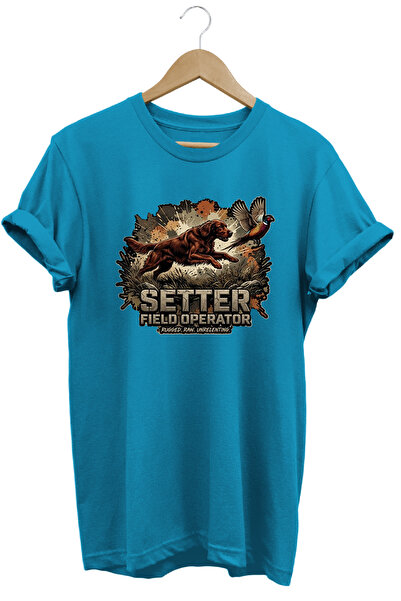 WİDİ Unisex Basset Hound Printed T-Shirt - Hunter Dogs Series Crew Neck Cotto...