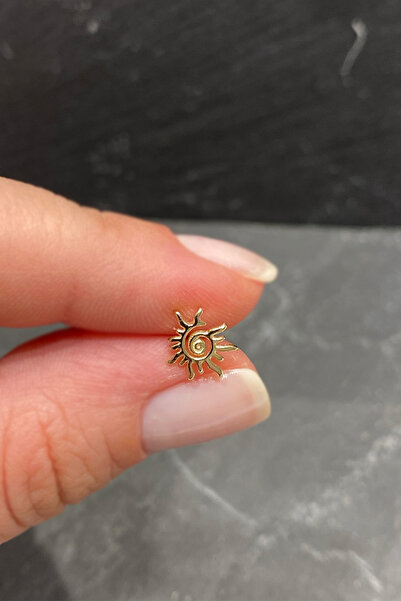 La femme by begum Taşsız Güneş Arka Çiçek Döndürmeli Gold Gümüş Piercing,heli...