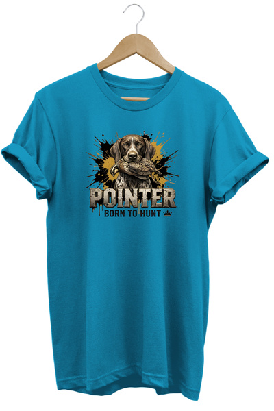WİDİ Unisex Pointer Hunt Printed T-Shirt - Hunter Dogs Series Crew Neck Cotto...