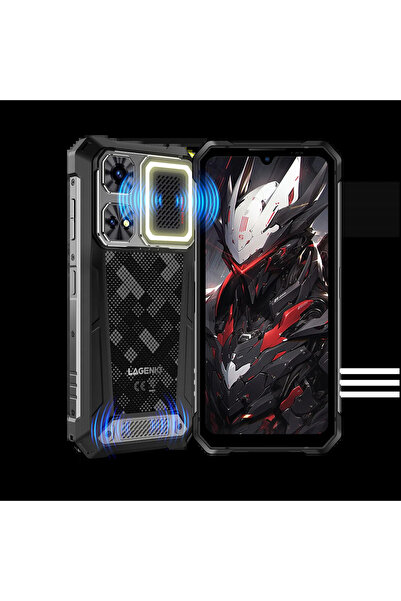 Lagenio Telefon mobil Rhino 1 Pro, Negru, 4G, eSIM, 6.9" HD+ 120Hz, 24GB RAM (8GB + 16GB extensibil), 256GB ROM, 64MP, Android 16, Unisoc T7250, NFC, OTG, 12000mAh, 33W, Dual SIM