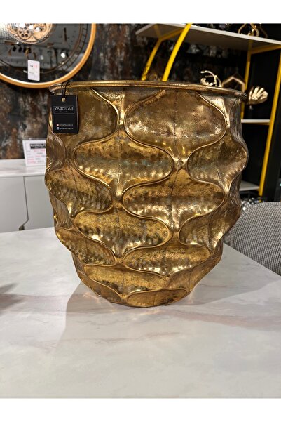 KARCILAR HOME STORE eskitme gold Telkari 35x40 cm saksı