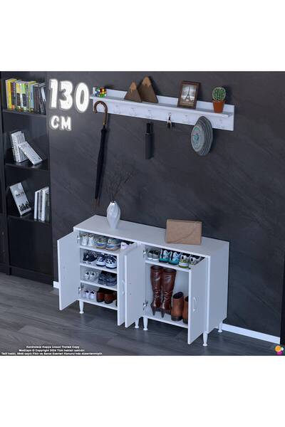 Modilayn ZETA Portmanto Ayakkabılık - Kapaklı 4 Raf 6 Bölmeli Dar Alanlar İçi...